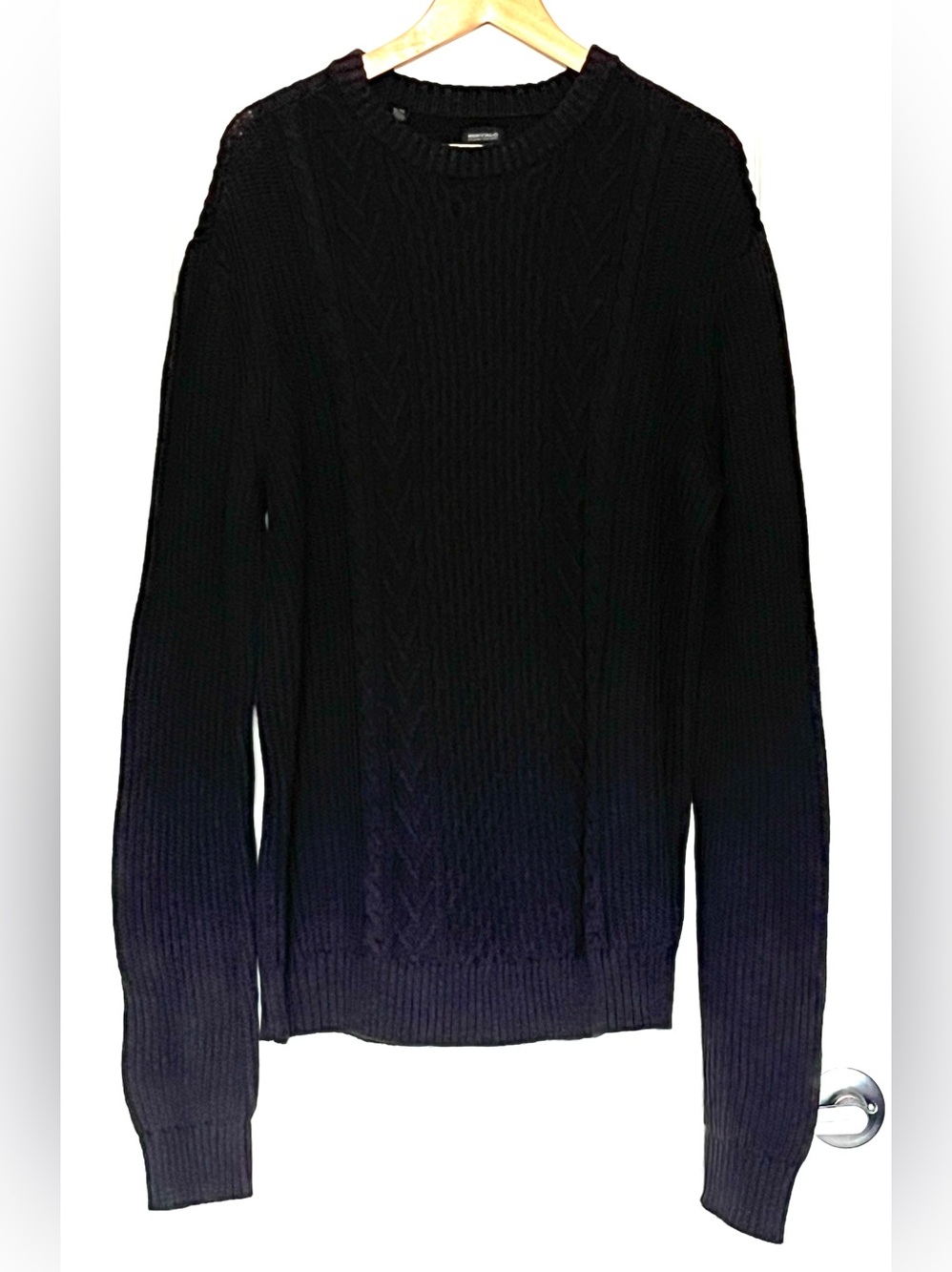 Buffalo David Bitton Men’s XL Charcoal Gray Cable Knit Pullover Fisherman Preppy